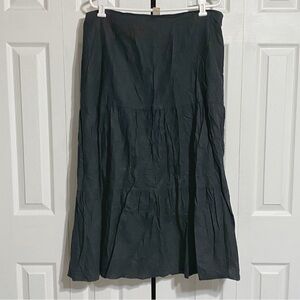 Apostrophe black tiered linen blend Skirt size 18W